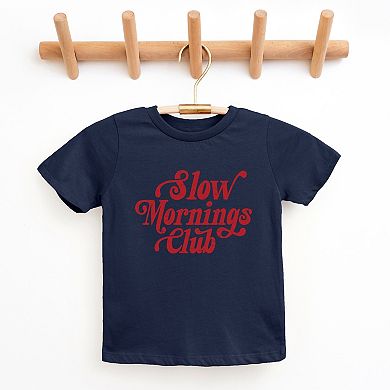Slow Mornings Club Distressed - Youth Short Sleeve Graphic T-Shirt