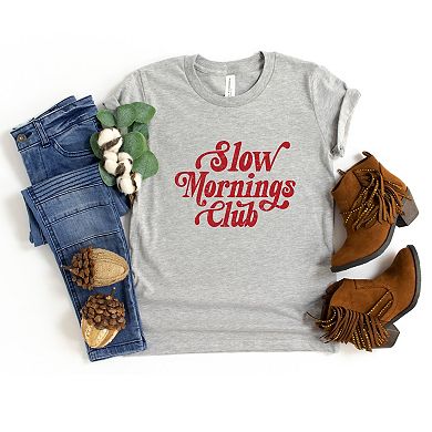 Slow Mornings Club Distressed - Youth Short Sleeve Graphic T-Shirt