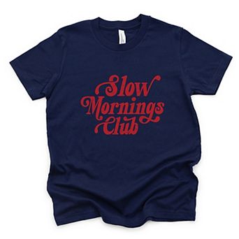 Slow Mornings Club Distressed - Youth Short Sleeve Graphic T-Shirt