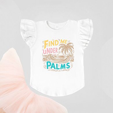 Find Me Under The Palms Waves - Flutter Sleeve Graphic T-Shirt