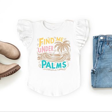 Find Me Under The Palms Waves - Flutter Sleeve Graphic T-Shirt
