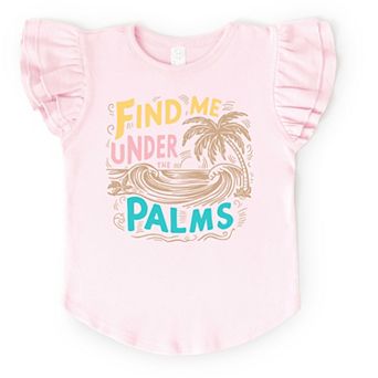 Find Me Under The Palms Waves - Flutter Sleeve Graphic T-Shirt