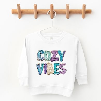 Cozy Vibes Winter Paint Print - Toddler Graphic Sweatshirt
