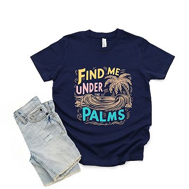 Find Me Under The Palms Waves - Youth Short Sleeve Graphic T-Shirt