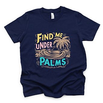 Find Me Under The Palms Waves - Youth Short Sleeve Graphic T-Shirt