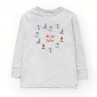 Ski Ya Later Heart - Youth Long Sleeve Graphic T-Shirt