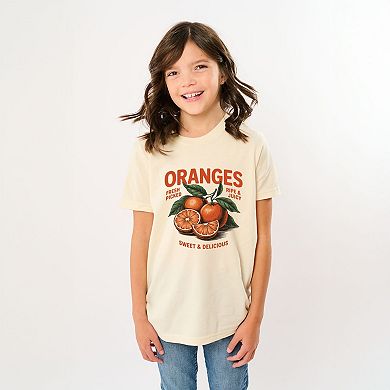 Fresh Picked Oranges Vintage - Youth Short Sleeve Graphic T-Shirt