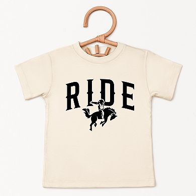 Ride Cowboy Arched - Toddler Short Sleeve Graphic T-Shirt