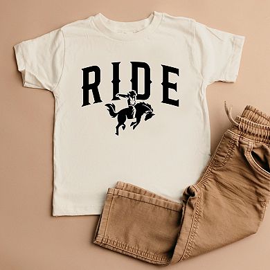 Ride Cowboy Arched - Toddler Short Sleeve Graphic T-Shirt