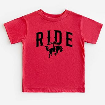 Ride Cowboy Arched - Toddler Short Sleeve Graphic T-Shirt