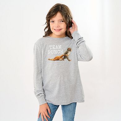 Team Punch Typewriter White - Youth Long Sleeve Graphic T-Shirt