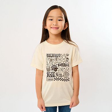 Gameday Baseball Vibes Collage - Youth Short Sleeve Graphic T-Shirt