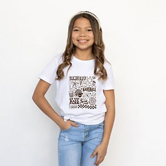 Gameday Baseball Vibes Collage - Youth Short Sleeve Graphic T-Shirt