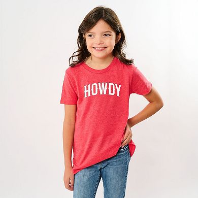 Howdy Arched Puff - Youth Short Sleeve Graphic T-Shirt