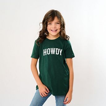 Howdy Arched Puff - Youth Short Sleeve Graphic T-Shirt
