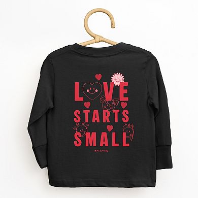 Mini Smiley Love Starts Small - Toddler Long Sleeve Graphic Tee