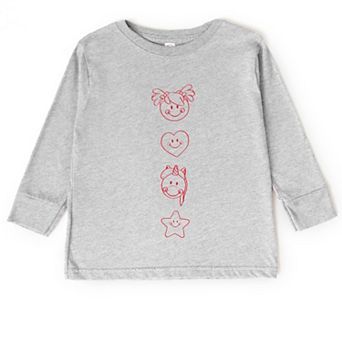 Mini Smiley Love Starts Small - Toddler Long Sleeve Graphic Tee