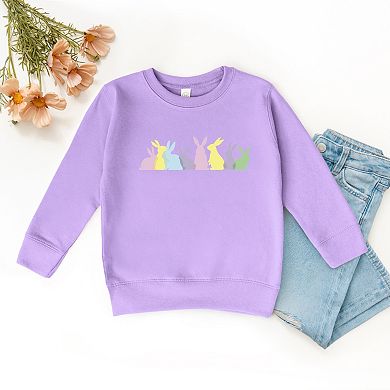Colorful Bunnies Row - Toddler Graphic Sweatshirt