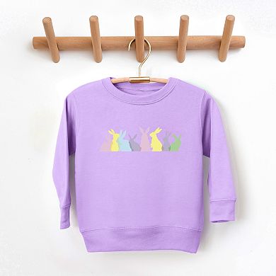 Colorful Bunnies Row - Toddler Graphic Sweatshirt