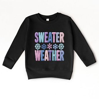 Sweater Weather Snowflake Knit Print - Toddler Graphic Sweatshirt