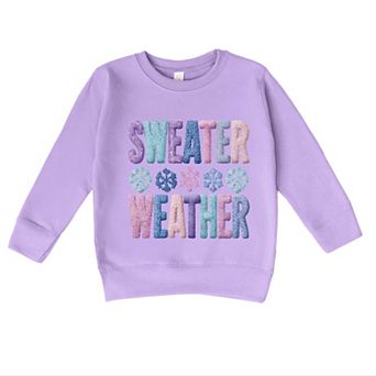 Sweater Weather Snowflake Knit Print - Toddler Graphic Sweatshirt