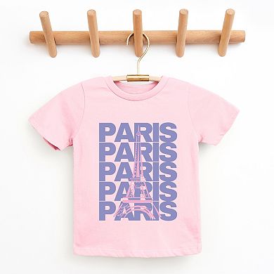 Paris Stacked Purple - Youth Short Sleeve Graphic T-Shirt