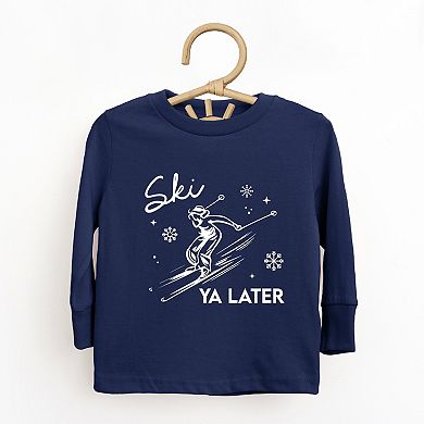 Ski Ya Later Snowflake - Toddler Long Sleeve Graphic Tee