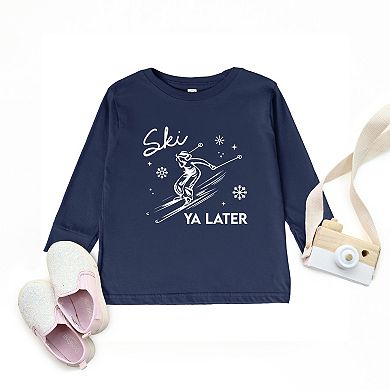 Ski Ya Later Snowflake - Toddler Long Sleeve Graphic Tee