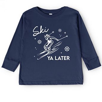 Ski Ya Later Snowflake - Toddler Long Sleeve Graphic Tee
