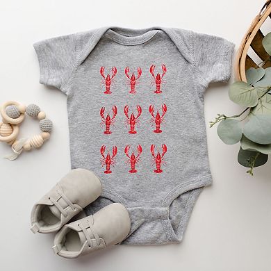 Nine Lobsters Watercolor - Baby Short Sleeve Graphic Bodysuit