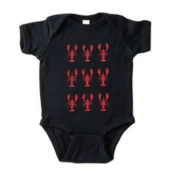 Nine Lobsters Watercolor - Baby Short Sleeve Graphic Bodysuit