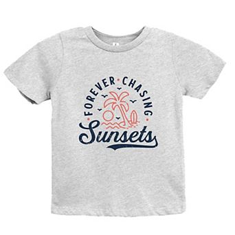 Forever Chasing Sunsets Palm Tree - Youth Short Sleeve Graphic T-Shirt