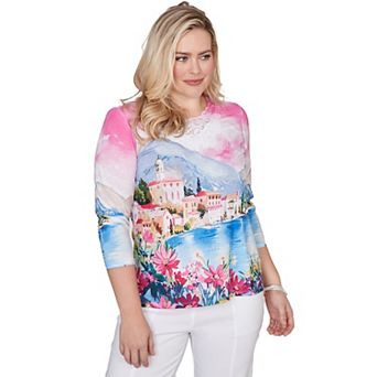 Women's Alfred Dunner Embellished Lake Como Scenic Top