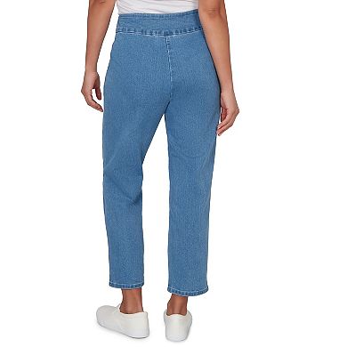 Women's Alfred Dunner Butterfly Floral Printed Super Stretch Denim Ankle Jeans