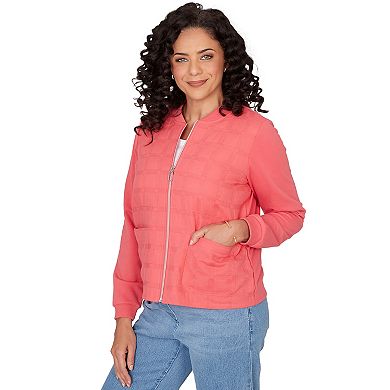Women's Alfred Dunner Quilted Knit Ribbed Jacket