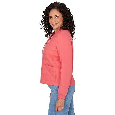 Women's Alfred Dunner Quilted Knit Ribbed Jacket
