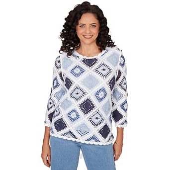 Women's Alfred Dunner Diamond Crochet Sweater