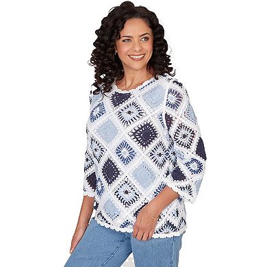 Women's Alfred Dunner Diamond Crochet Sweater