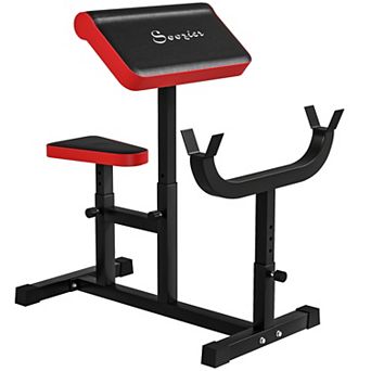 Soozier Preacher Curl Bench, Adjustable Preacher Bench for Home Gym