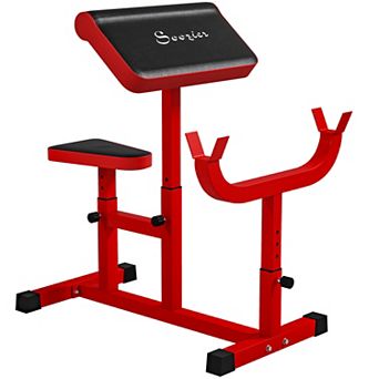 Soozier Preacher Curl Bench, Adjustable Preacher Bench for Home Gym