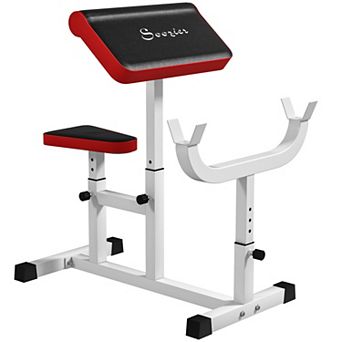 Soozier Preacher Curl Bench, Adjustable Preacher Bench for Home Gym