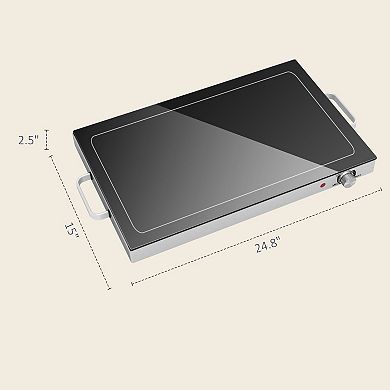 HOMCOM Electric Warming Tray w/ Adjustable Temperature for Parties