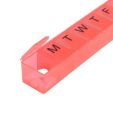 Lightweight 7 Compartment Single Row Pill Case for Travel 1 Pc