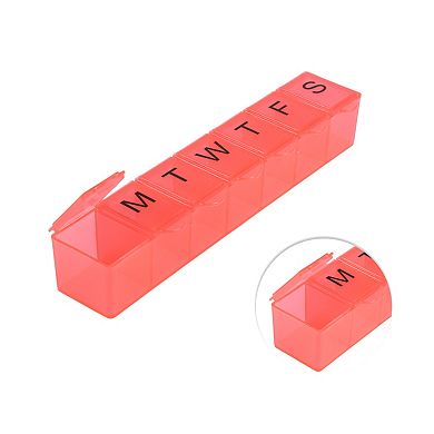 Lightweight 7 Compartment Single Row Pill Case for Travel 1 Pc