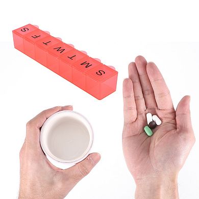 Lightweight 7 Compartment Single Row Pill Case for Travel 1 Pc