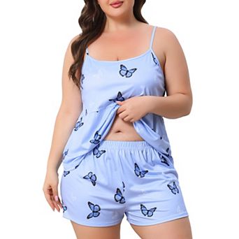 Women's Plus Size Pajamas Set Sleepwear Cami Shorts Set Cute Lingerie Sets Nightgown Nightwear