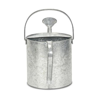 HomeRoots 9" Gray Galvanized Metal Decorative Watering Can
