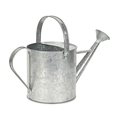 HomeRoots 9" Gray Galvanized Metal Decorative Watering Can