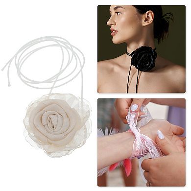 Rose Flower Bandages Choker Necklace 1Pc