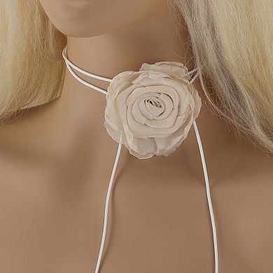 Rose Flower Bandages Choker Necklace 1Pc